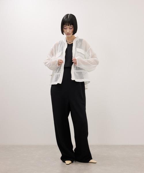 ADAM ET ROPE'（アダムエロペ） ブラウス シャツ ドロストメッシュ