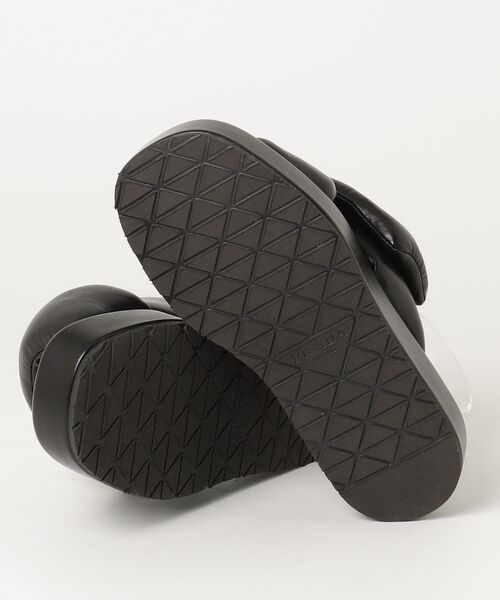 PRADA ナッパレザーフラットサンダル PRADA（プラダ） パデットナッパレザー フラットサンダル 35 ブラック