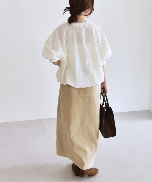 「quaranciel」 長袖カットソー ONE SIZE チャコールグレー レディース_画像4