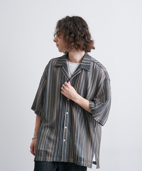「JUNRED」 半袖シャツ L ブルー メンズ_画像6