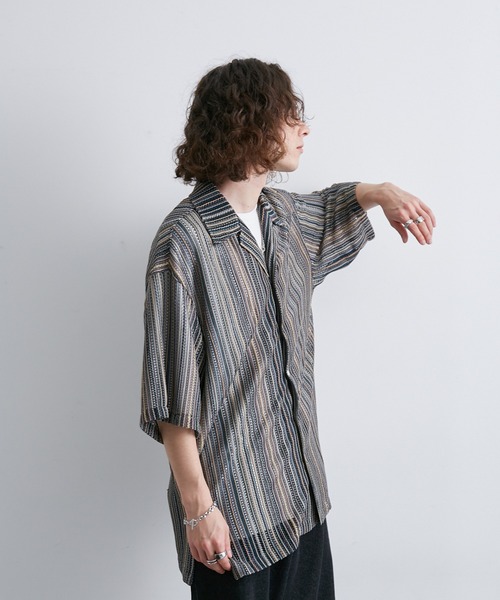 「JUNRED」 半袖シャツ L ブルー メンズ_画像7