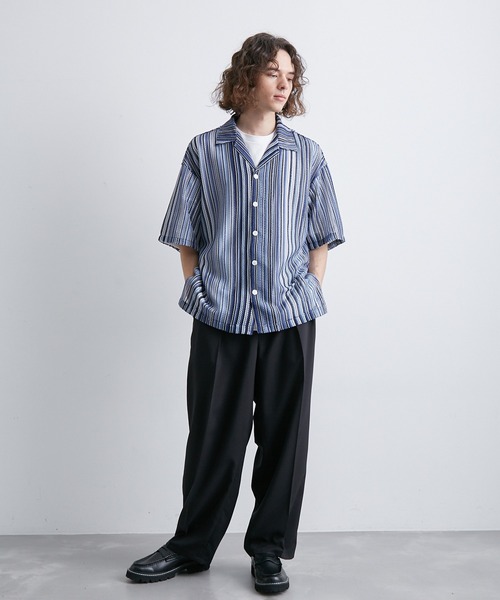 「JUNRED」 半袖シャツ L ブルー メンズ_画像8