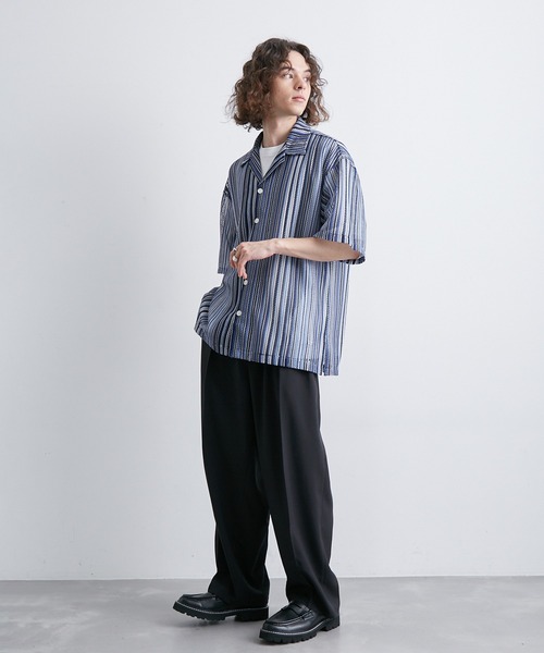 「JUNRED」 半袖シャツ L ブルー メンズ_画像9