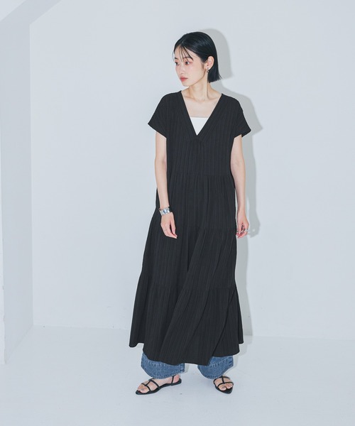LAKOLE（ラコレ） ワンピース 楊柳ティアードフレンチスリーブ