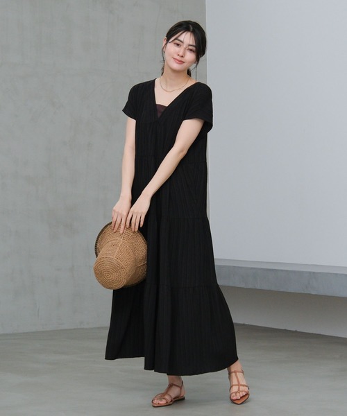 LAKOLE（ラコレ） ワンピース 楊柳ティアードフレンチスリーブ