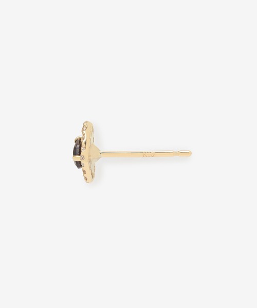 ピアス K10 イエローゴールド スモーキークォーツ ハート ピアス BLOOM/ブルーム レディースの画像