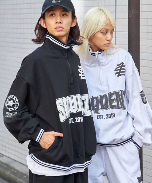 「SEQUENZ」 スウェットカットソー MEDIUM アッシュグレー メンズ_画像2