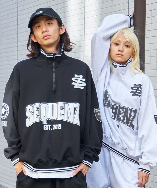 「SEQUENZ」 スウェットカットソー MEDIUM アッシュグレー メンズ_画像3