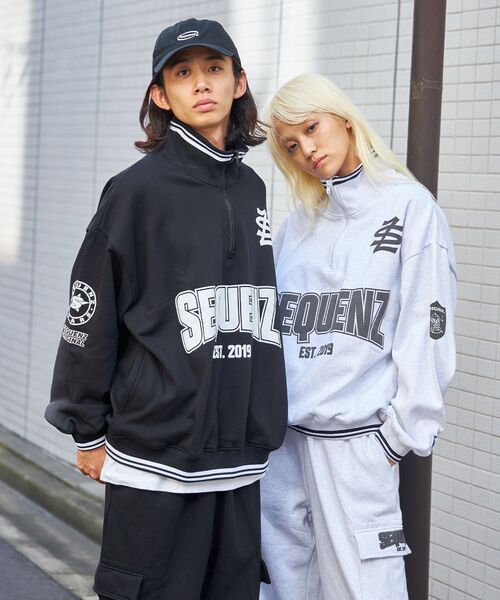 「SEQUENZ」 スウェットカットソー MEDIUM アッシュグレー メンズ_画像5