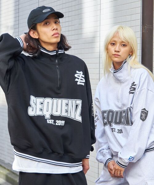 「SEQUENZ」 スウェットカットソー MEDIUM アッシュグレー メンズ_画像6