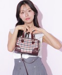 ボストンバッグ チェックミニボストンバッグ レ...の詳細画像4