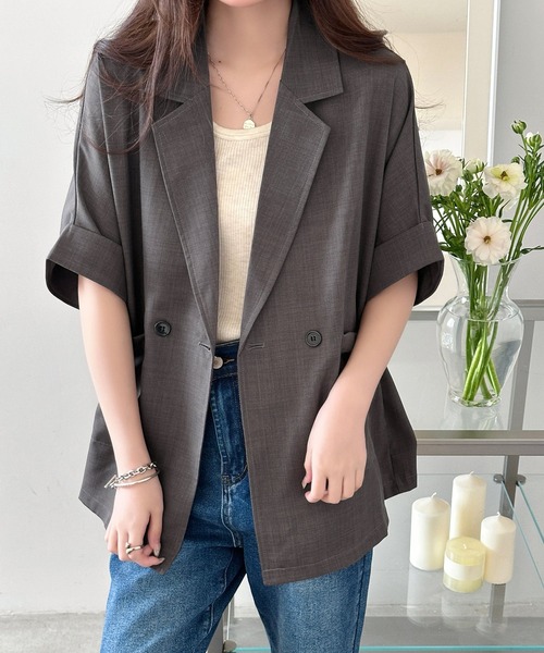 「DAY CLOSET」 テーラードジャケット M ベージュ レディース_画像2