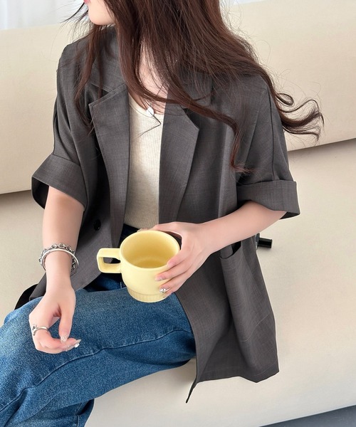 「DAY CLOSET」 テーラードジャケット M ベージュ レディース_画像3