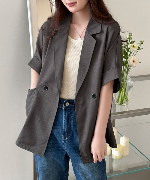 「DAY CLOSET」 テーラードジャケット M ベージュ レディース_画像4