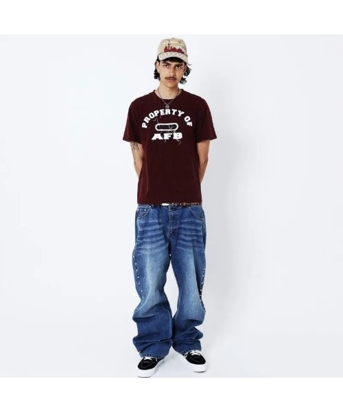 AFB（エーエフビー） ジーンズ STUDDED BACK ZIP JEANS メンズ