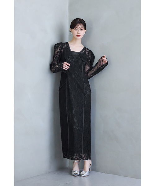 【m 本日中】niana オケージョンドレス 結婚式 niana（ニアナ） パーティードレス ドレス コードレースレイヤード