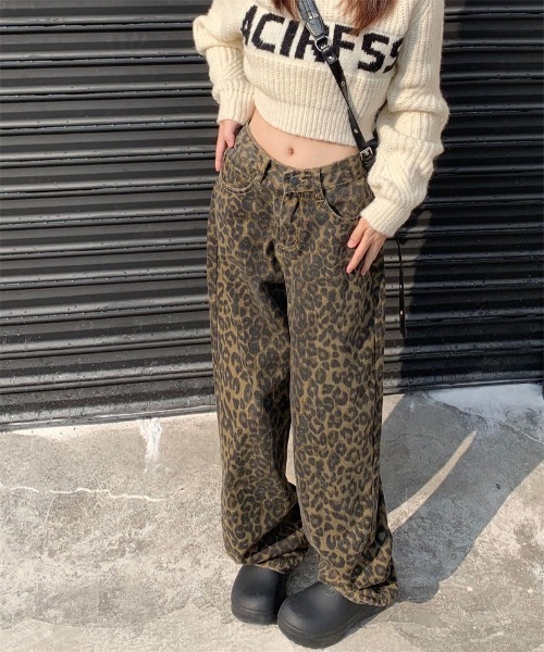 「おしゃれスタ」 デニムパンツ X-LARGE ブラウン レディース_画像3