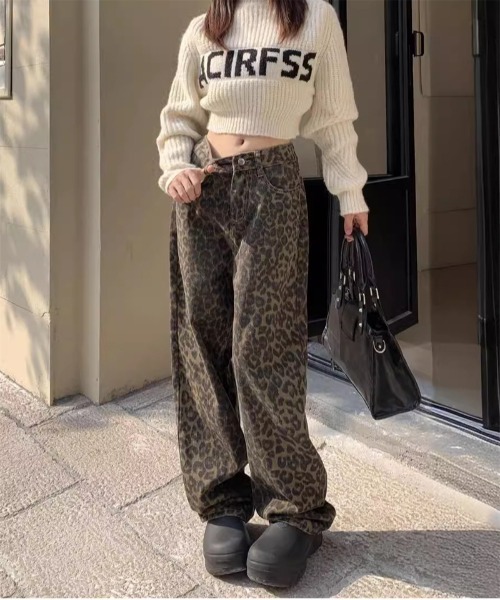 「おしゃれスタ」 デニムパンツ X-LARGE ブラウン レディース_画像5