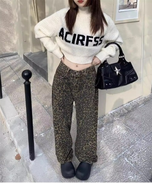 「おしゃれスタ」 デニムパンツ X-LARGE ブラウン レディース_画像7