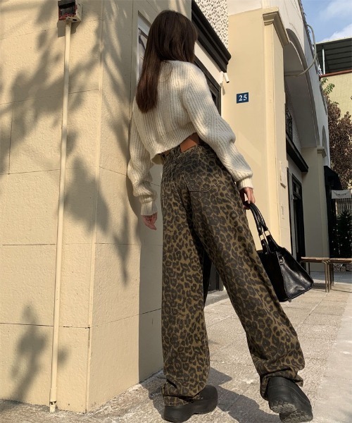 「おしゃれスタ」 デニムパンツ X-LARGE ブラウン レディース_画像8