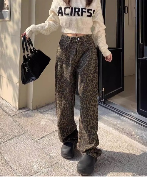 「おしゃれスタ」 デニムパンツ X-LARGE ブラウン レディース_画像9
