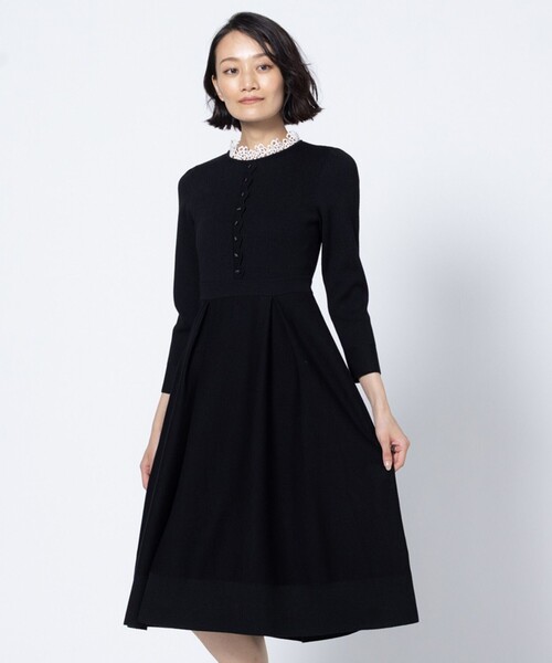 TOCCA トッカ ノースリーブ ロング フレアワンピース 定価59400円 TOCCA（トッカ） ワンピース NOBLE LACE KNIT DRESS ニットドレス
