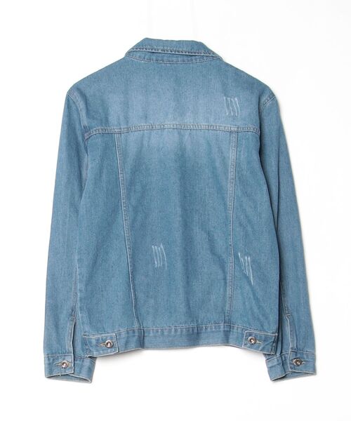 「BLANC FICELLE」 デニムジャケット 2XL ネイビー レディース_画像2