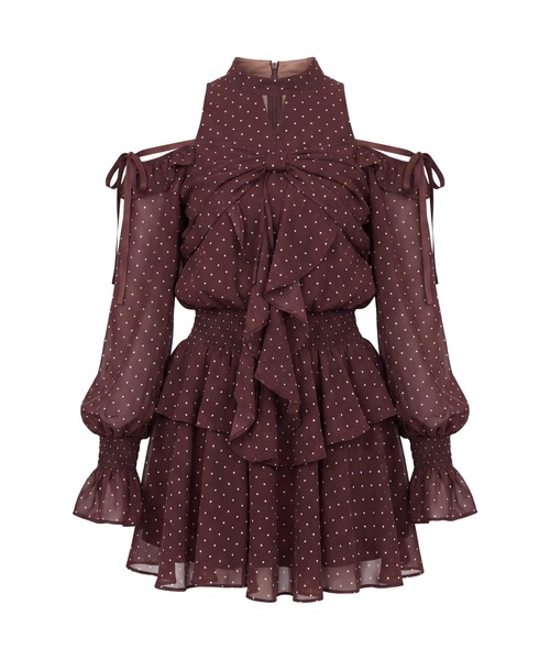 Rose Muse（ロゼミューズ） ワンピース Dot chiffon ribbon mini o/p