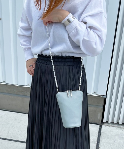 ルレザーが ショルダーバッグ ショルダー バッグ ZOZOTOWN PayPayモール店 - 通販 - PayPayモール バッグ BEAURE ヴュレ カウレザー パールチェーン モバイル ビュレ