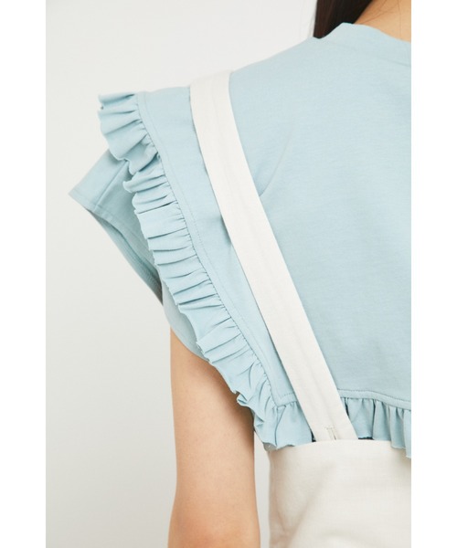 HeRIN.CYE サロペット オーバーオール Slit ribbon pants