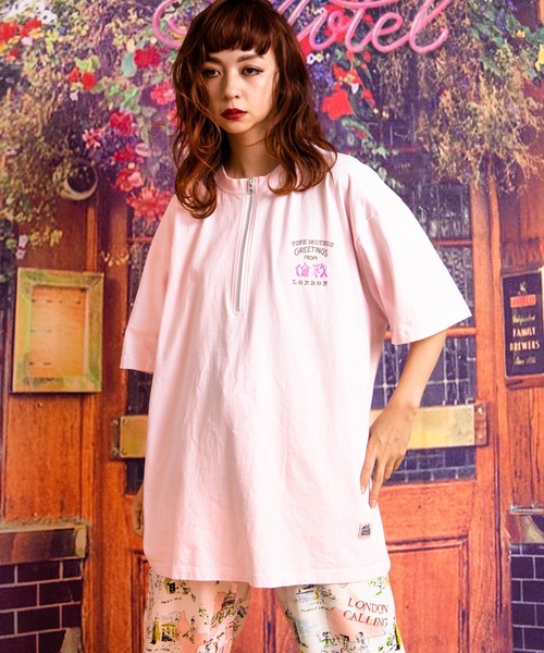 RNA tシャツ M1893 PINK MOTEL/ピンクモーテル ハーフジップT