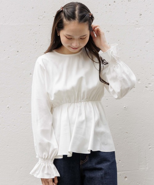 flower シャツ ブラウス キャンディースリーブブラウス レディース 