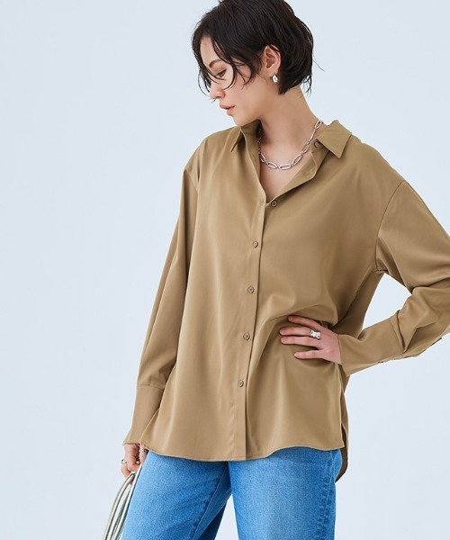 RASW（ラス） ブラウス シャツ サテンベーシックシャツ レディース