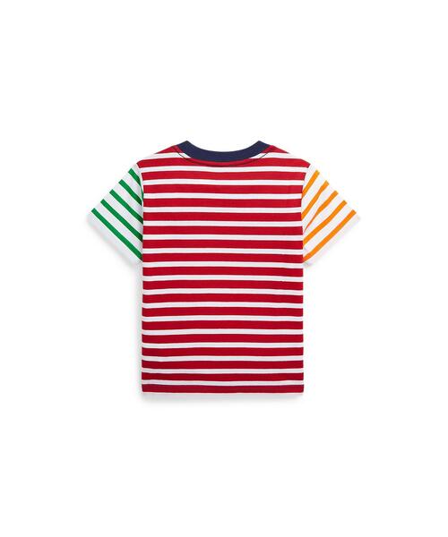 tシャツ Tシャツ ストライプド コットン ジャージー ポケット T