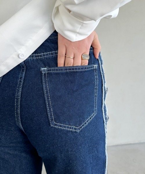 パンツ デニム ジーンズ レディース side fringe wide denim pants／サイドフリンジラインワイドデニムパンツ｜zozo｜12