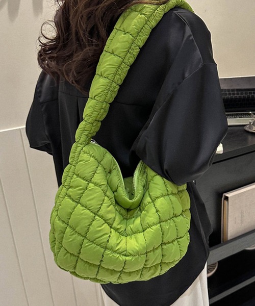 FRANCES PATIKY STEIN ハンド ショルダーバッグ グリーン スタイルブロック STYLEBLOCK キルティングクシュクシュ