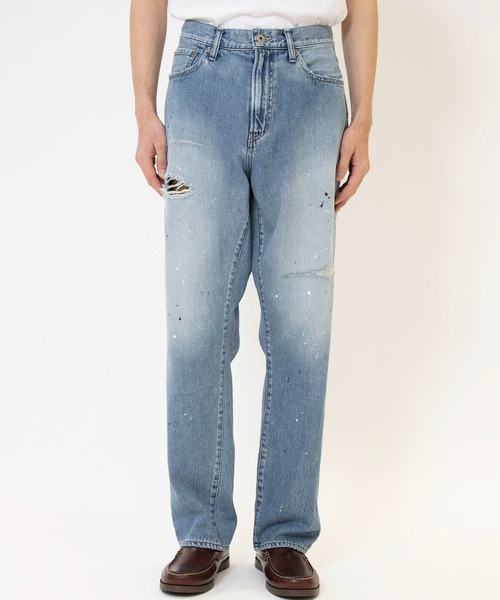 Johnbull ハードワーカー デニムパンツ ダメージ加工 34 ダメージ