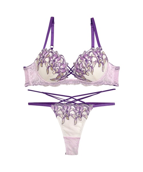 Reinest 上下4点セット Reinest ブラジャー ショーツセット コンフォート シアーリリー