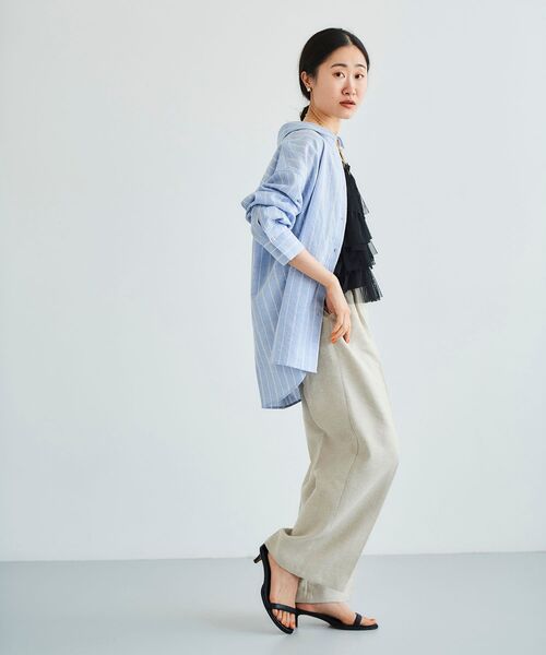 le.coeur blanc（ルクールブラン） パンツ Perle Peche ラメウエスト