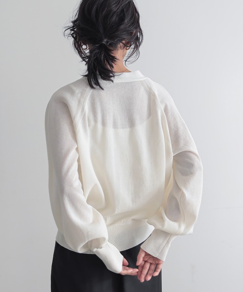 for/c カーディガン 「新色追加」Vネックシアーカーディガン