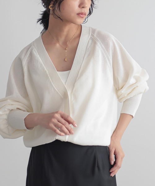 for/c カーディガン 「新色追加」Vネックシアーカーディガン