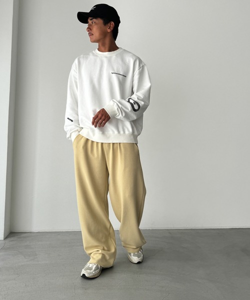 ワイドレッグ スウェットパンツ ジャージ フィットネス CITEN＞ワイドレッグトラックジャージパンツ