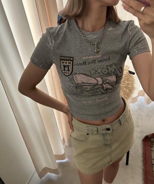 tシャツ ビッグリボンロゴTシャツ DT0636「Moromoro2」 レディース Moromoro tシャツ ビッグリボンロゴTシャツ DT0636「Moromoro2