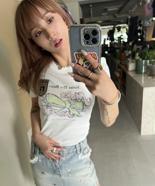 Moromoro tシャツ ビッグリボンロゴTシャツ DT0636「Moromoro2