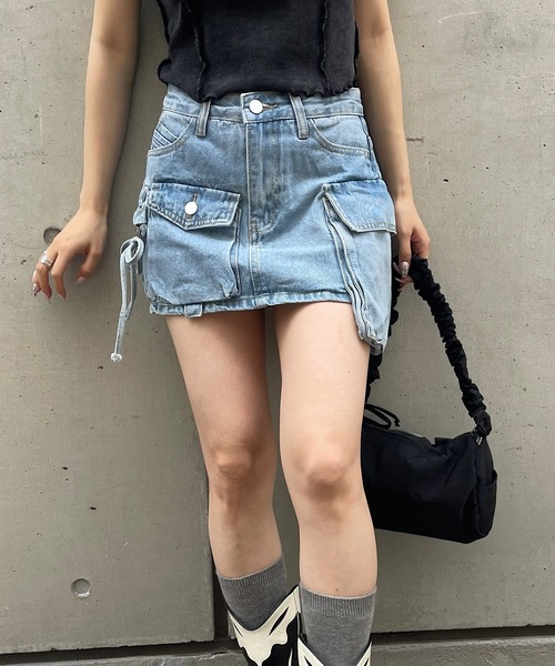 ロアーガンズ　コラボ　デニム ミニスカート ロアーガンズコラボデニム ミニスカート