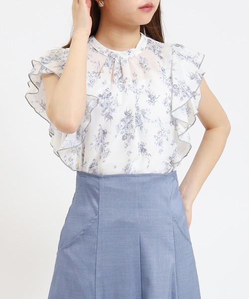ASTORIA ODIER（アストリアオディール） ブラウス シャツ 花柄シアー 