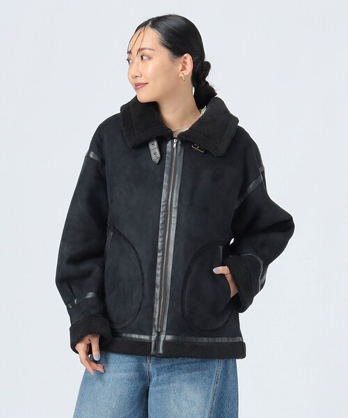 BEAMS HEART ムートンコート ボアコート フェイク ムートン フライト  