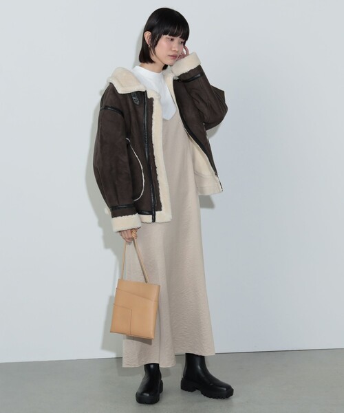 BEAMS HEART ムートンコート ボアコート フェイク ムートン
