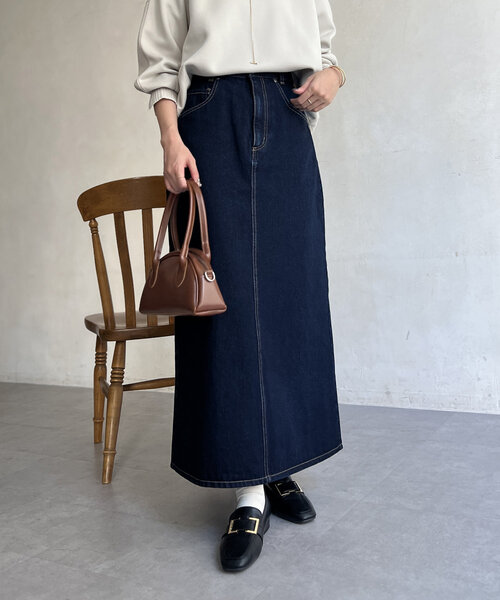 新品タグ付き DAZY ダークブルー デニムロングスカート｜Yahoo