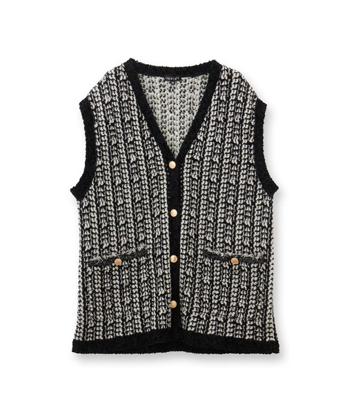 INDIVI（インディヴィ） ベスト ジレ 「洗える／映え」ツイーディー